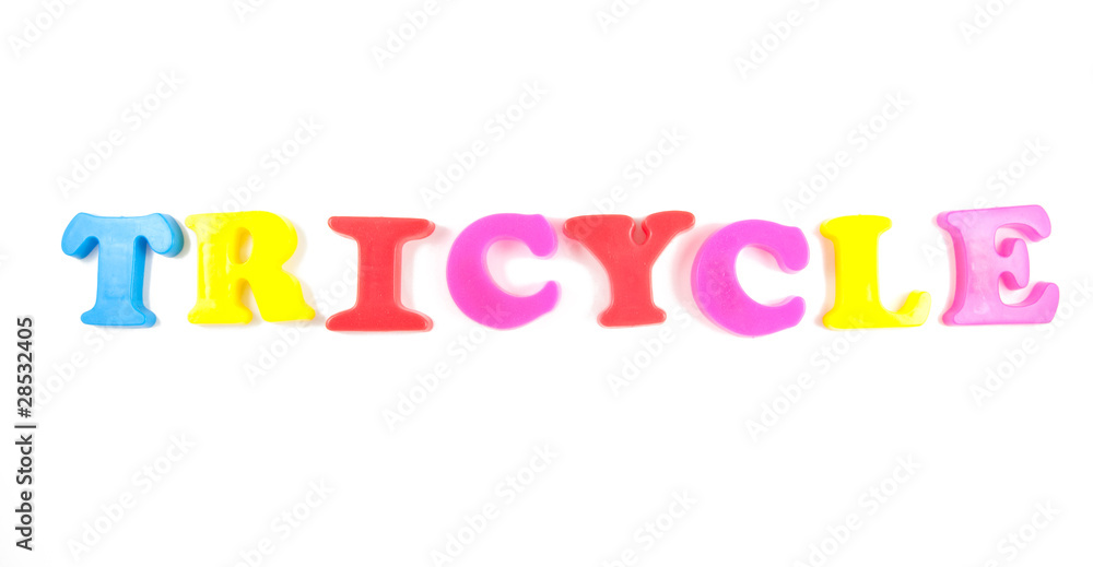 Obraz premium tricycle written ion fridge magnets