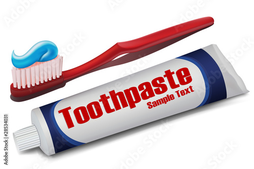 brush with toothpaste