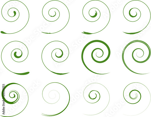 Grün Floral Spiralen Pflanzen
