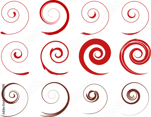 rot  Floral Spiralen Pflanzen