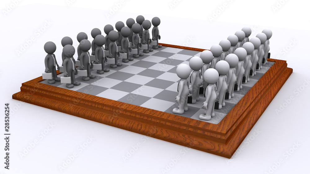 A Chess board of Business people. Business strategy concept A Chess board of Business people. Business strategy concept