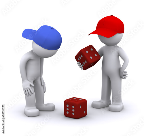 Obraz na plátně 3d characters playing dice