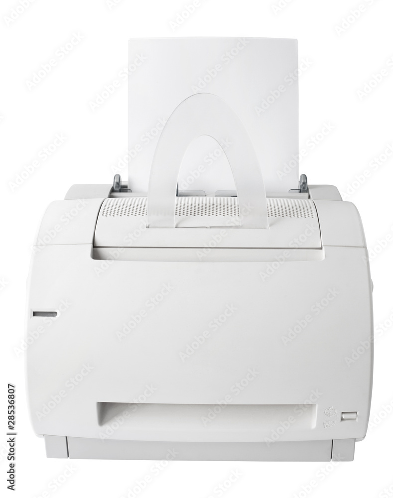 printer isolated on white background, front view printer isolated on white background, front view