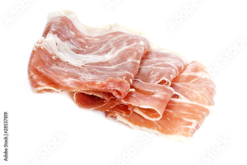 Spanish Cured Ham Isolated on White