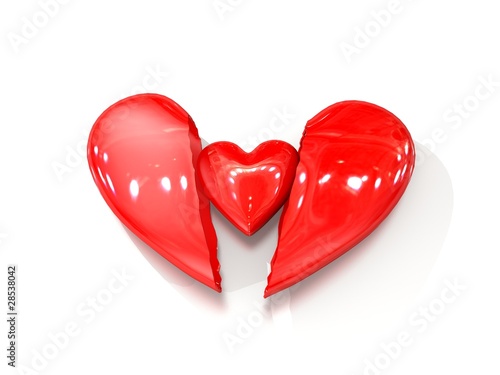 Tableau sur toile Broken Heart with a new little heart inside