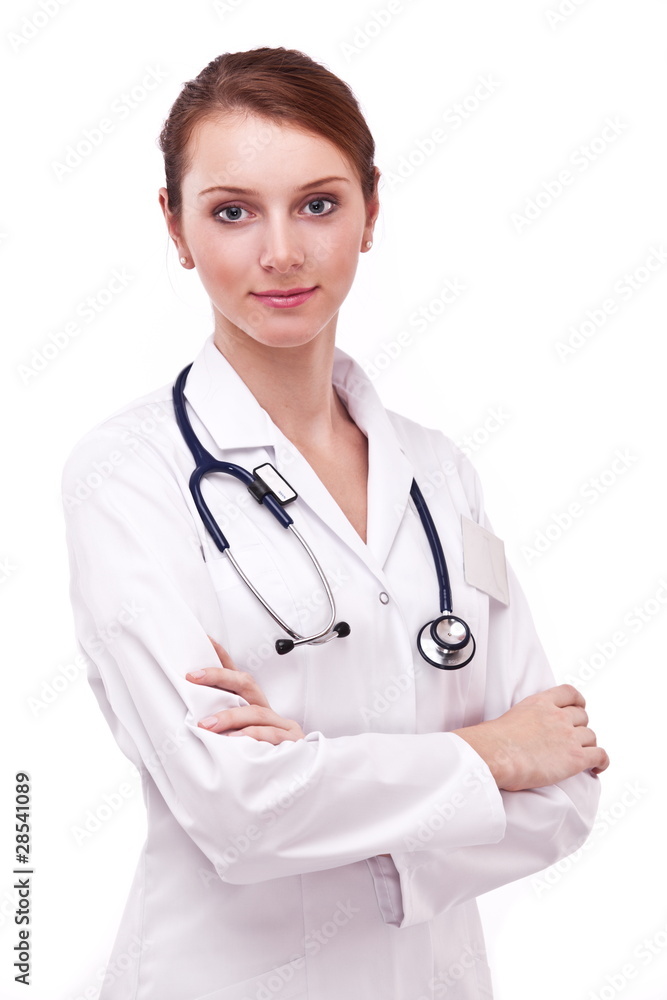 Portrait of young doctor. Isolated on a white. Portrait of young doctor. Isolated on a white.