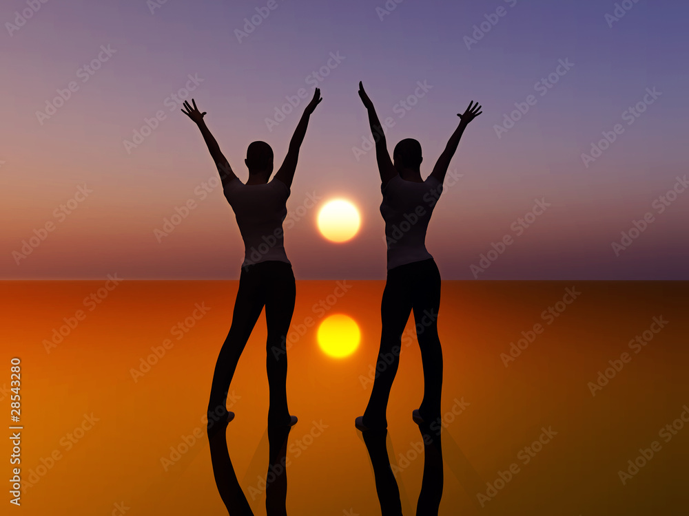 Fototapeta premium Two dancing women