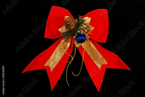 Holiday red ribbon photo