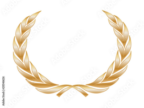 Golden Laurel Wreath (award trophy winner gold medal cup vector)