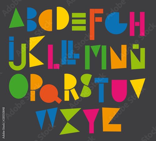 abecedario infantil fondo gris