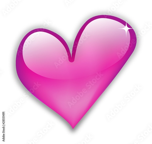 Glossy hot pink heart