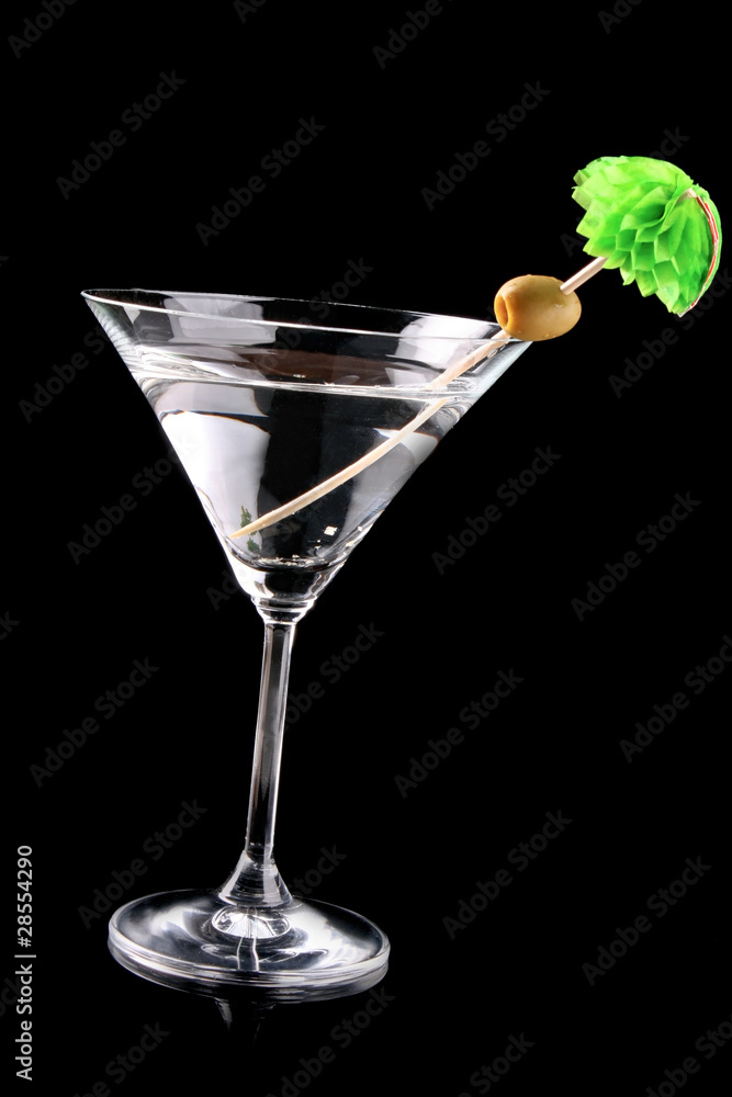 Martini glass on black background Martini glass on black background
