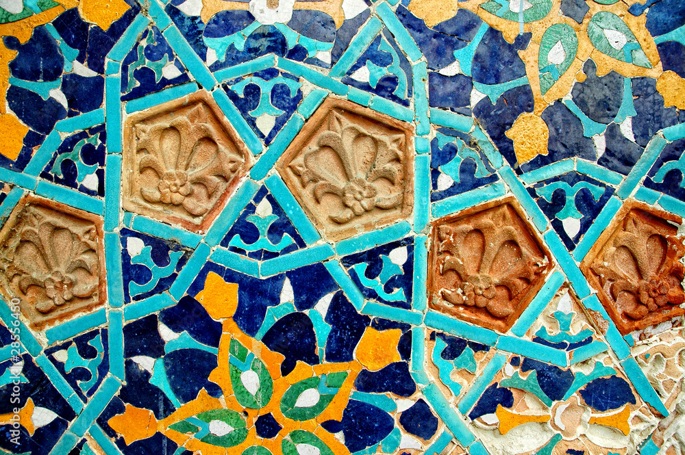 Fragment of tiled wall with Arabic mosaic, Tbilisi, Georgia