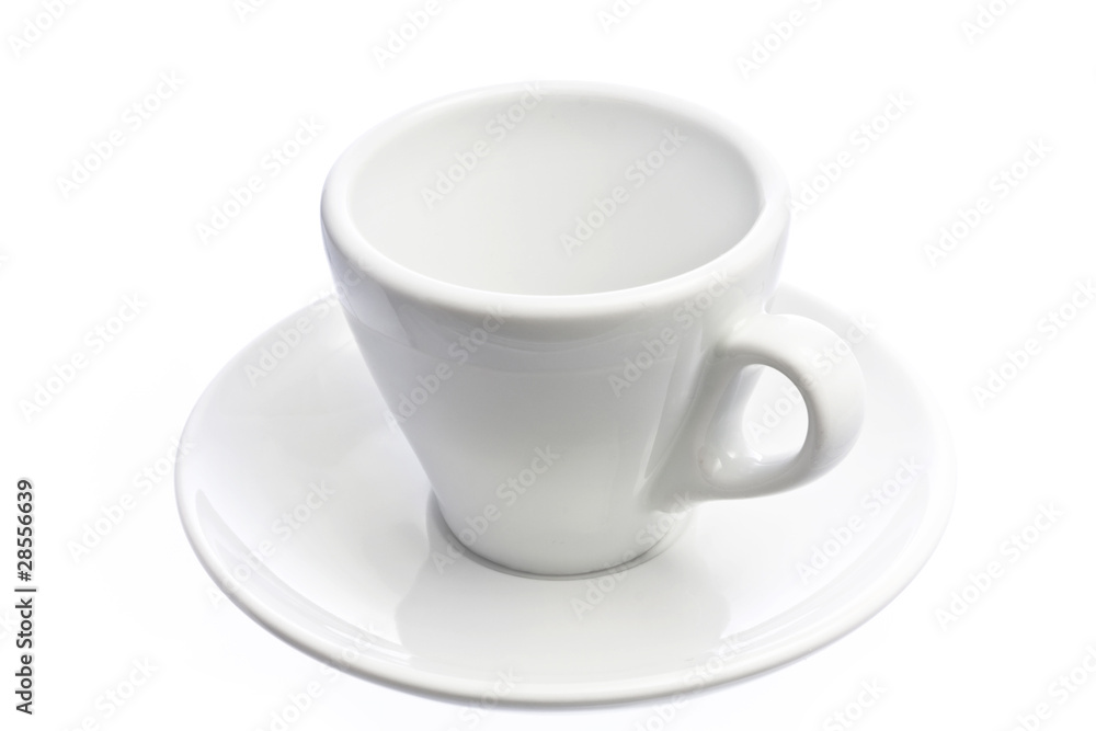 Empty espresso coffee cup isolated over white Empty espresso coffee cup isolated over white