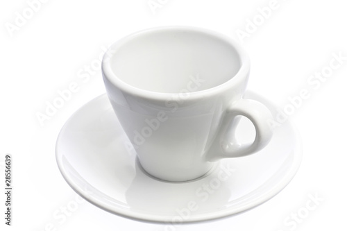 Empty espresso coffee cup isolated over white