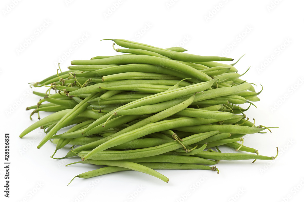 green beans on white background green beans on white background