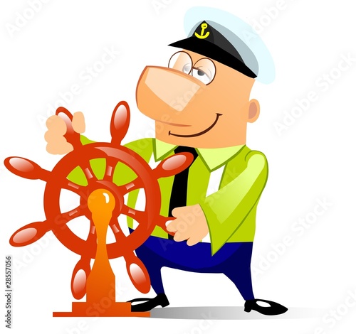 ship captain at the helm photo