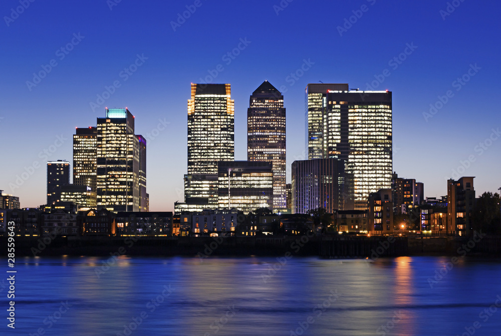 Canary Wharf at twilight