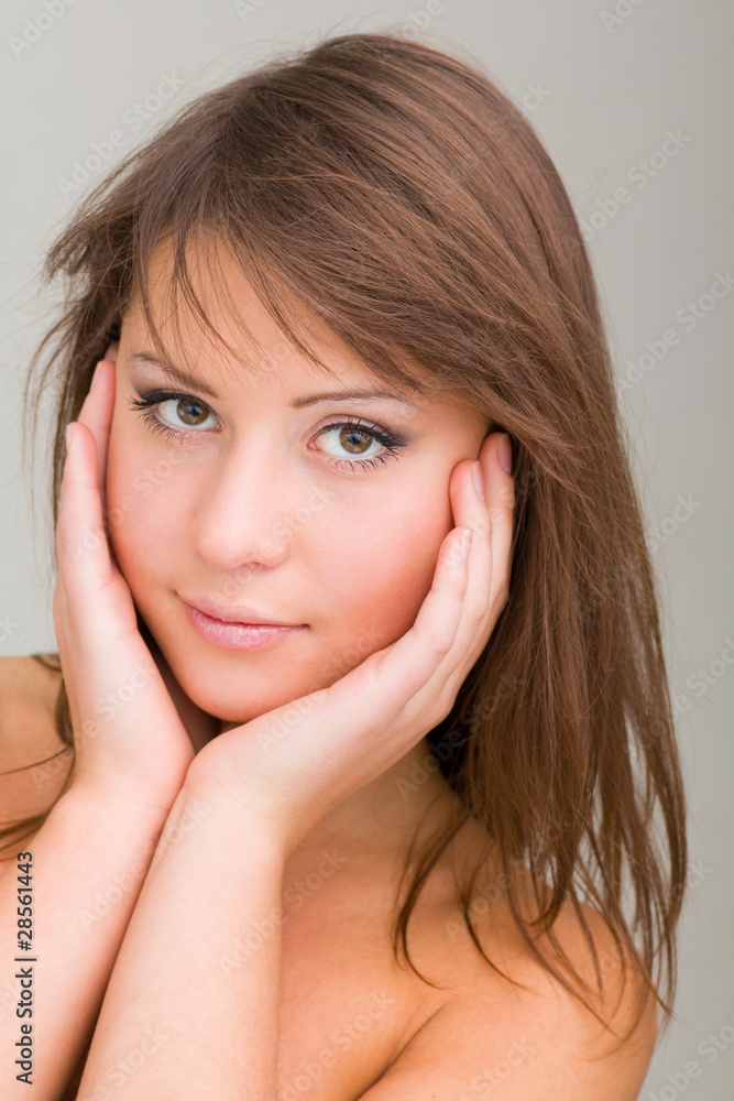 Closeup portrait of a beautiful young woman Closeup portrait of a beautiful young woman