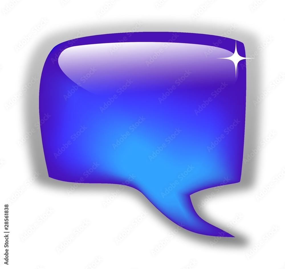 Glossy blue bubble for speech Glossy blue bubble for speech