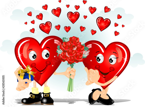 Cuori innamorati con cuoricini