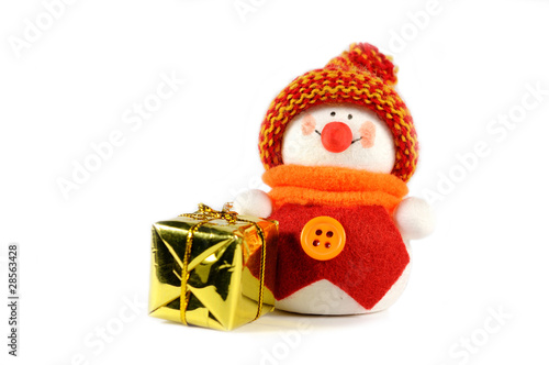 snowman with gift