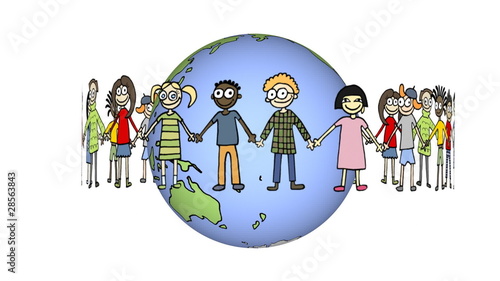 Dzieci trzymajace się za ręce