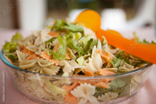 fresh salad with pasta