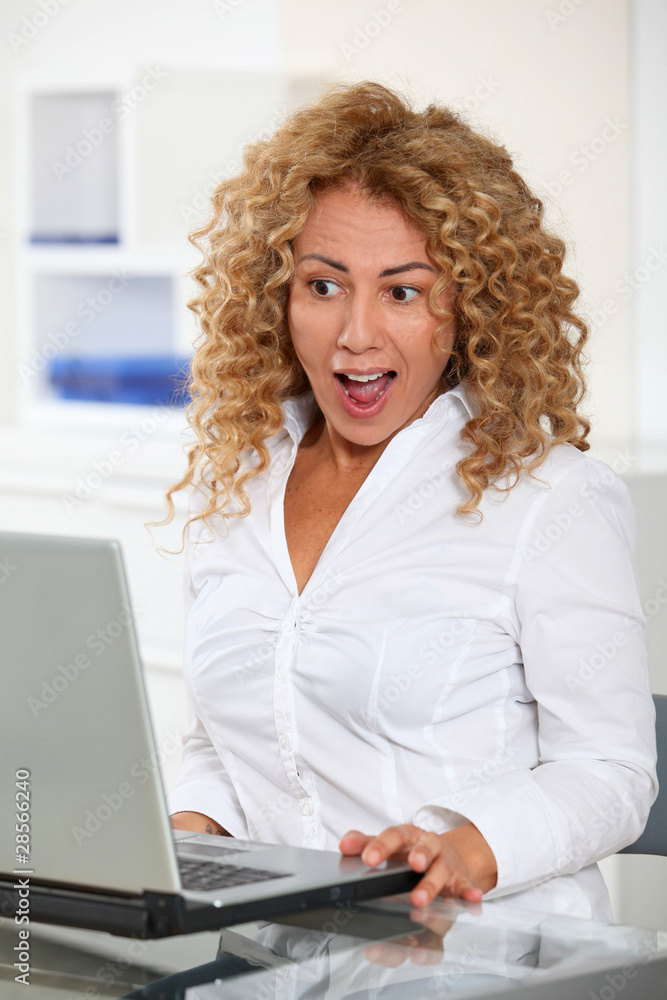 Portrait of businesswoman with surprised look Portrait of businesswoman with surprised look