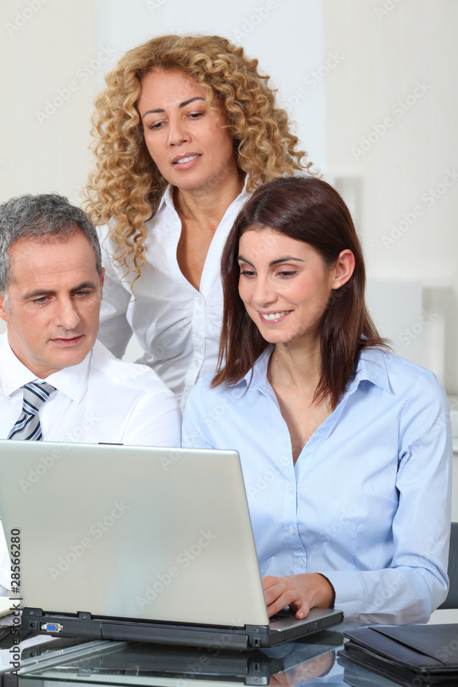 Obraz premium Business team working on business presentation