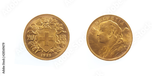 Golden Swiss Franc Helvetia