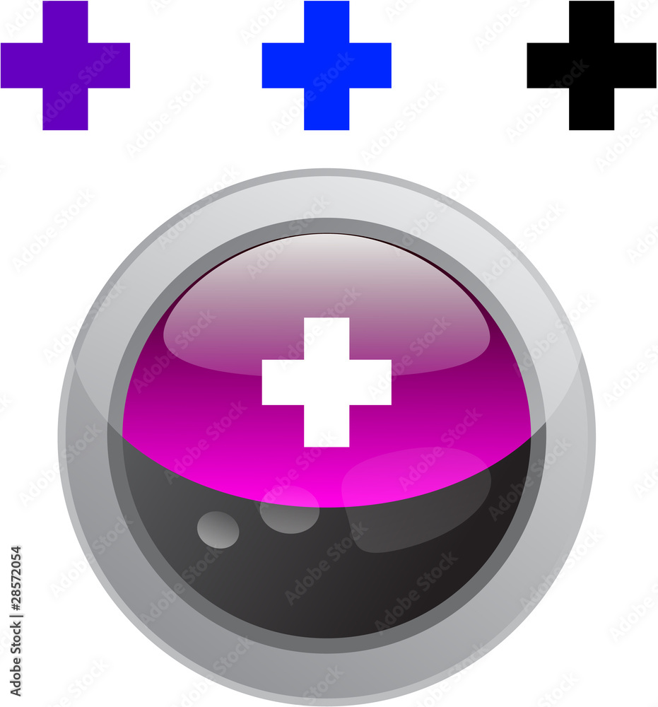 Obraz premium Plus round button.