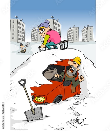 Snow, mountain, Cartoon, caricature, comic, fan
