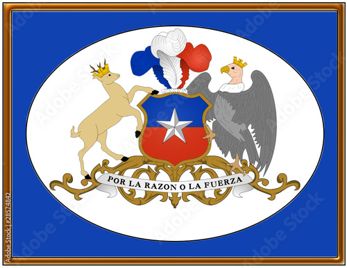 Chile national emblem coat frame