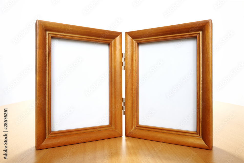 Double frame on the desk Double frame on the desk