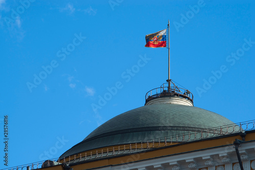 Russian Presidential standard over Moscow kremlin, RU