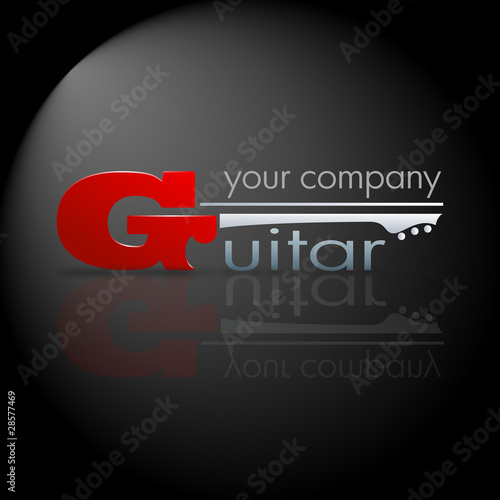 Logo Music Store . The Guitar # Vector