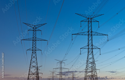 Wallpaper Mural Electrical Transmission Towers (Electricity Pylons) at Dusk Torontodigital.ca