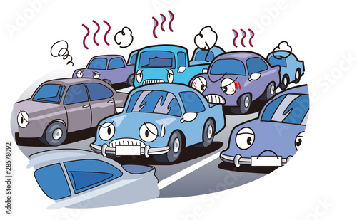 混雑している道路
