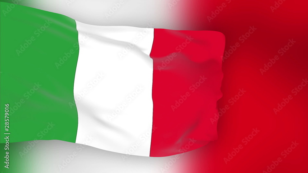 Italy flag slowly waving. Blurred background. Seamless loop. Italy flag slowly waving. Blurred background. Seamless loop.