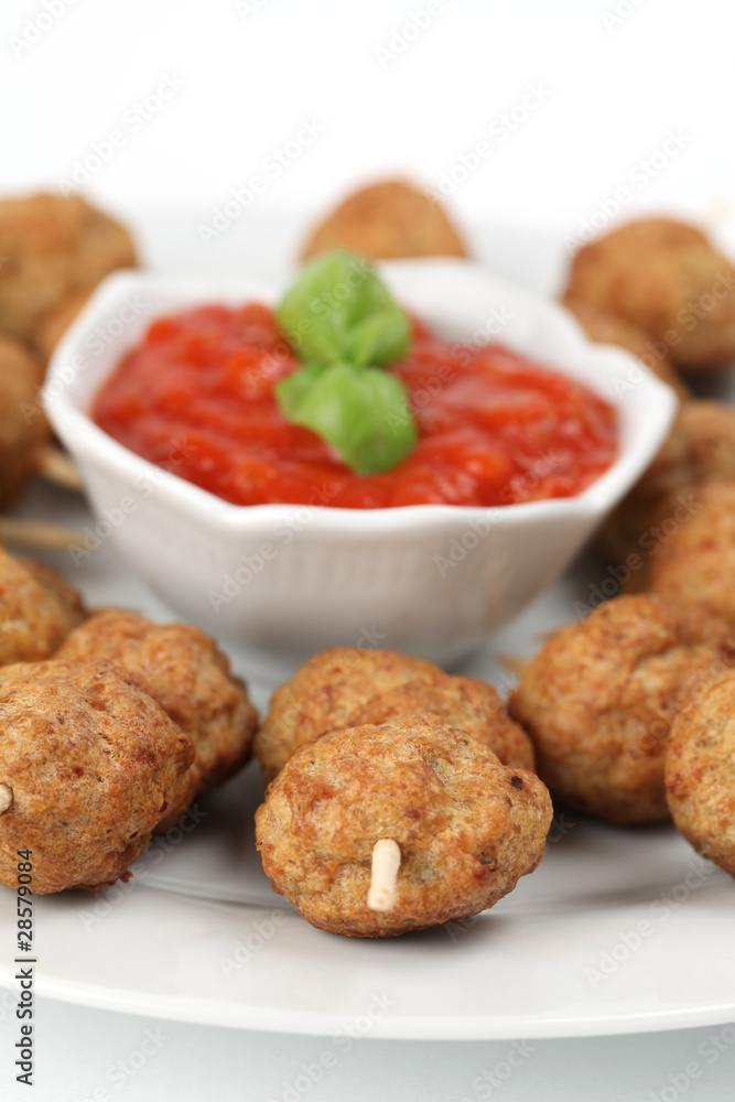Roast meatballs with tomato sauce. Shallow DOF Roast meatballs with tomato sauce. Shallow DOF