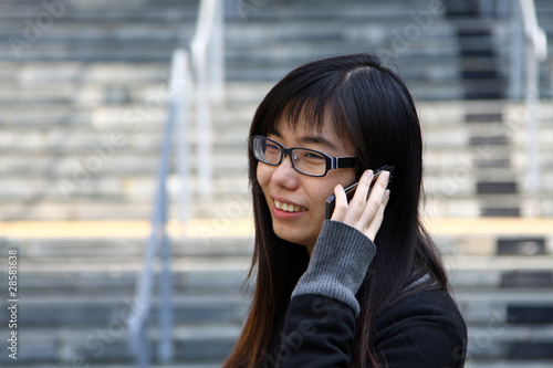 Chinese girl talking phone