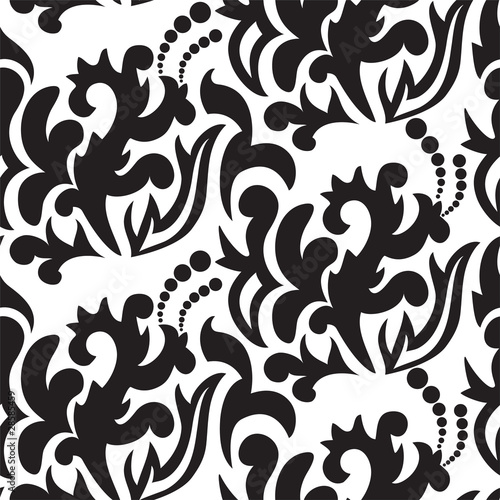 black floral seamless