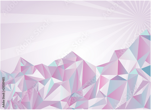 White montains. Vector illustration