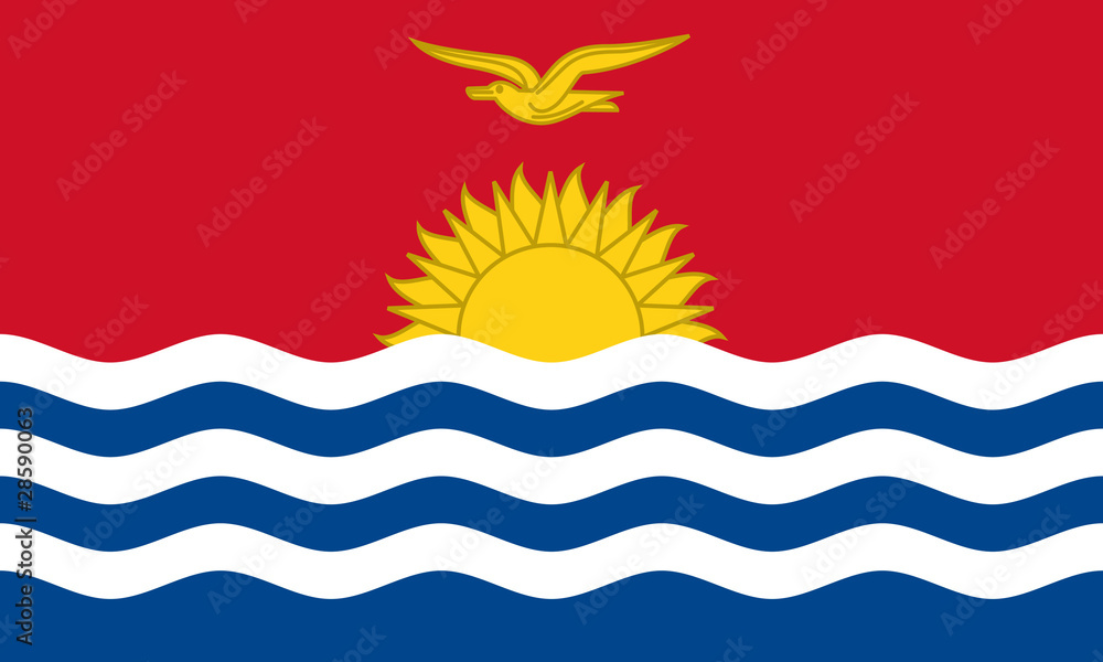 Kiribati flag; seascape