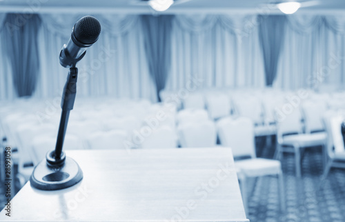 Сonference room with microphone on the table
