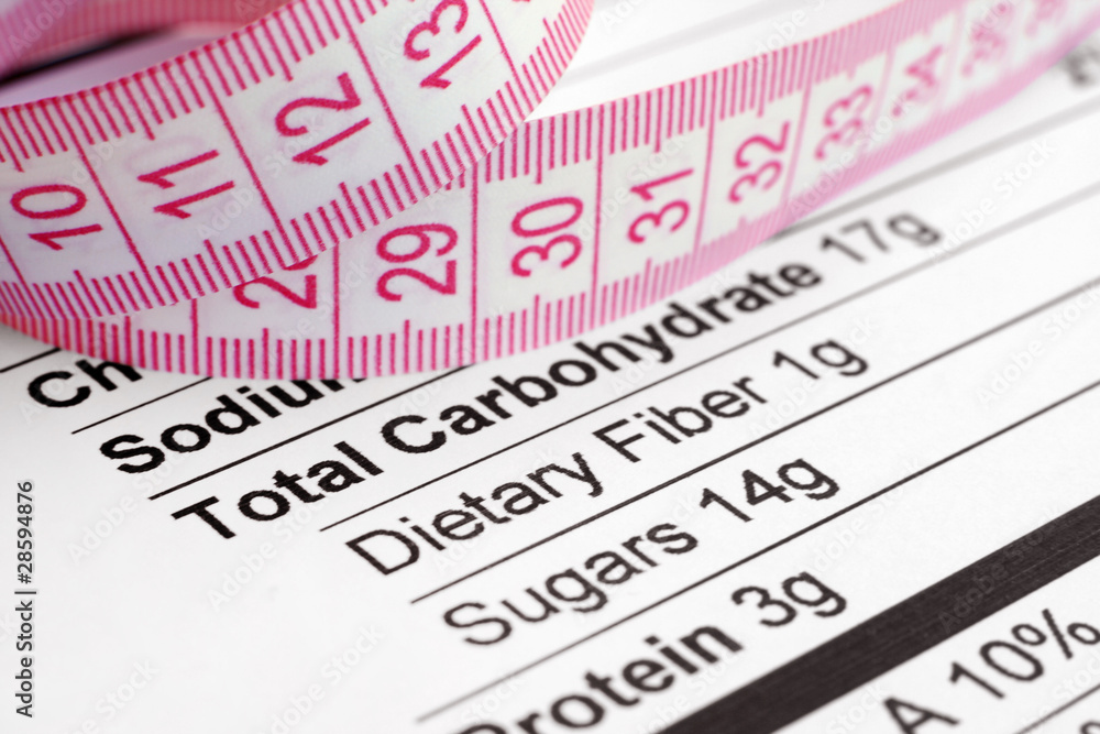 Nutrition facts and measure tape Nutrition facts and measure tape