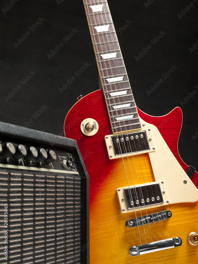 Fototapeta premium Electric guitar with amplifire