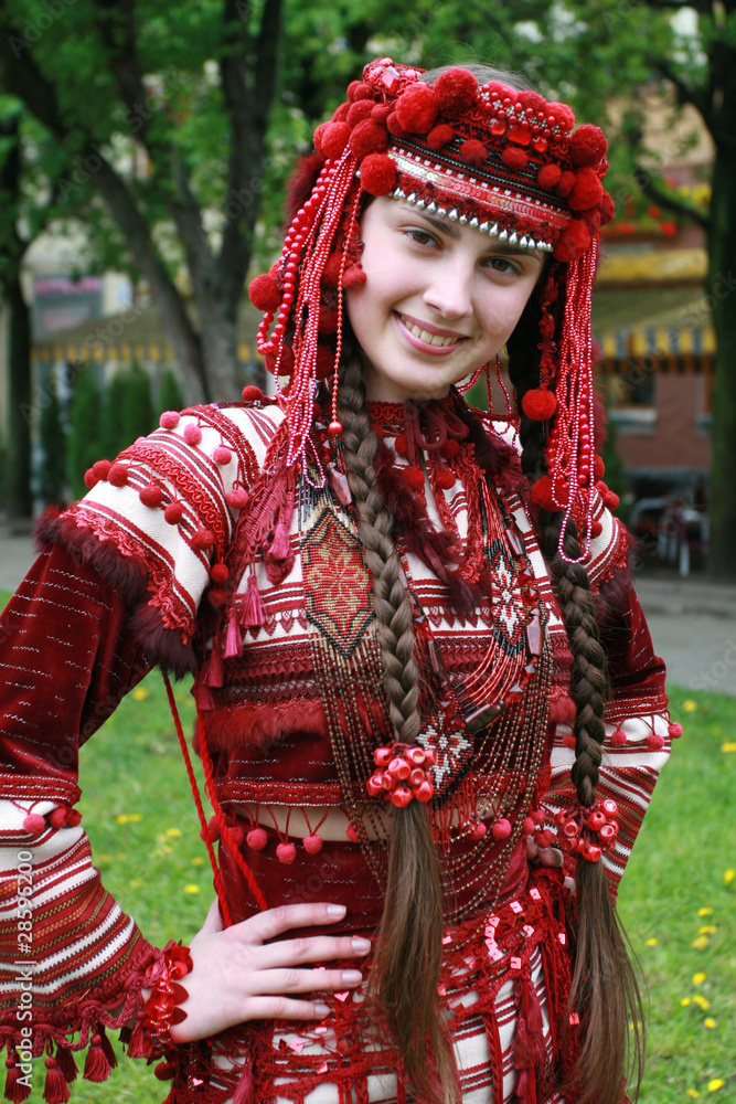 The young girl in a national Ukrainian suit