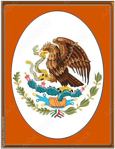 Mexico national emblem coat frame